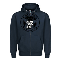 Navy knuckle sandwich Zipper Hoodie - artisFamous