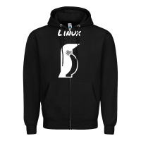 Black linux Zipper Hoodie - artisFamous
