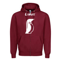 Burgundy linux Zipper Hoodie - artisFamous