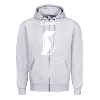 Heather Grey linux Zipper Hoodie - artisFamous