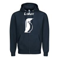 Navy linux Zipper Hoodie - artisFamous