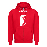 Red linux Zipper Hoodie - artisFamous