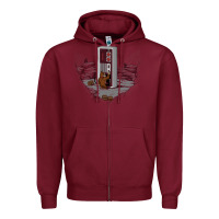 Burgundy dawn of gaming Zipper Hoodie - artisFamous