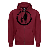 Burgundy good dad gang Zipper Hoodie - artisFamous