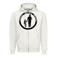 Oatmeal Heather good dad gang Zipper Hoodie - artisFamous