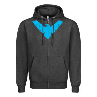 Charcoal Heather nightwing Zipper Hoodie - artisFamous
