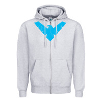Heather Grey nightwing Zipper Hoodie - artisFamous