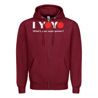 Burgundy funny yoyo Zipper Hoodie - artisFamous