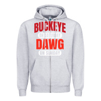 Heather Grey buckeye on saturday Zipper Hoodie - artisFamous