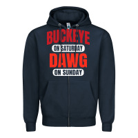 Navy buckeye on saturday Zipper Hoodie - artisFamous