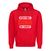 Red buckeye on saturday Zipper Hoodie - artisFamous