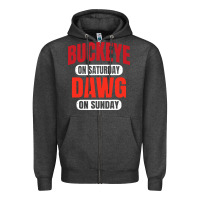 Charcoal Heather buckeye on saturday Zipper Hoodie - artisFamous