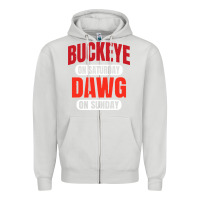 Dove Grey buckeye on saturday Zipper Hoodie - artisFamous
