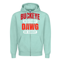 Seafoam buckeye on saturday Zipper Hoodie - artisFamous