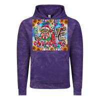 Cloud Purple Love Christmas highland cow Vintage Hoodie - CowhideDigitalArt