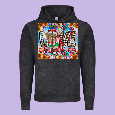 Love Christmas Highland Cow Vintage Hoodie Designed By Cowhidedigitalart