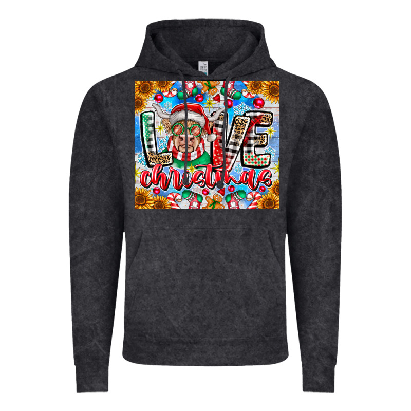 Love Christmas Highland Cow Vintage Hoodie by CowhideDigitalArt | Teevron