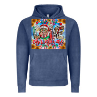 Vintage Denim Love Christmas highland cow Vintage Hoodie - CowhideDigitalArt