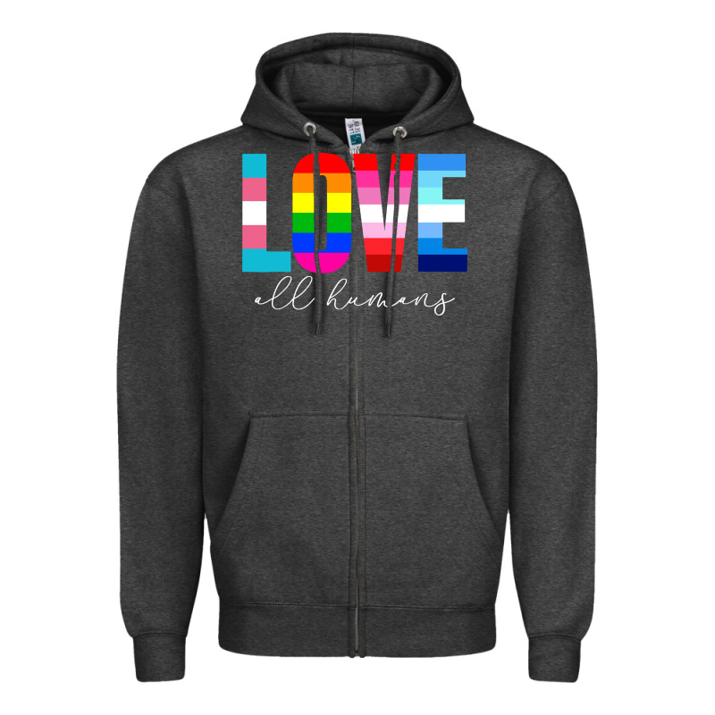 Lgbt Pride Rainbow Love Lgbtq Pride Zipper Hoodie by artisFamous | Teevron