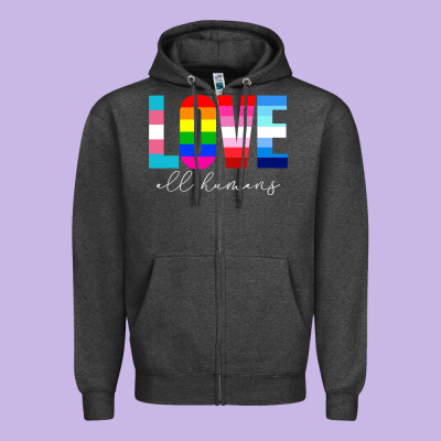 Lgbt Pride Rainbow Love Lgbtq Pride Zipper Hoodie Designed By Artisfamous