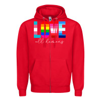Red lgbt pride rainbow love lgbtq pride Zipper Hoodie - artisFamous