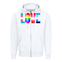 White lgbt pride rainbow love lgbtq pride Zipper Hoodie - artisFamous