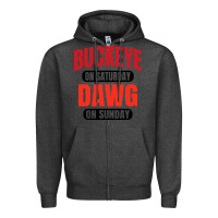 Charcoal Heather buckeye on saturday Zipper Hoodie - artisFamous