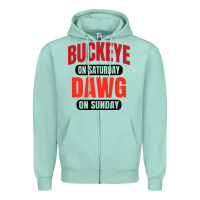 Seafoam buckeye on saturday Zipper Hoodie - artisFamous