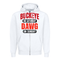 White buckeye on saturday Zipper Hoodie - artisFamous