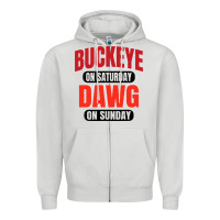 Dove Grey buckeye on saturday Zipper Hoodie - artisFamous