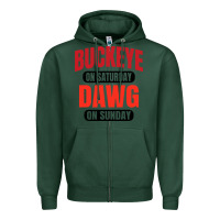 Sports Green buckeye on saturday Zipper Hoodie - artisFamous