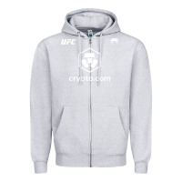 Heather Grey crypto Zipper Hoodie - artisFamous