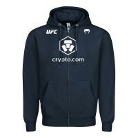 Navy crypto Zipper Hoodie - artisFamous