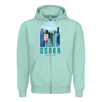 Seafoam Osaka Japan Zipper Hoodie - artisFamous