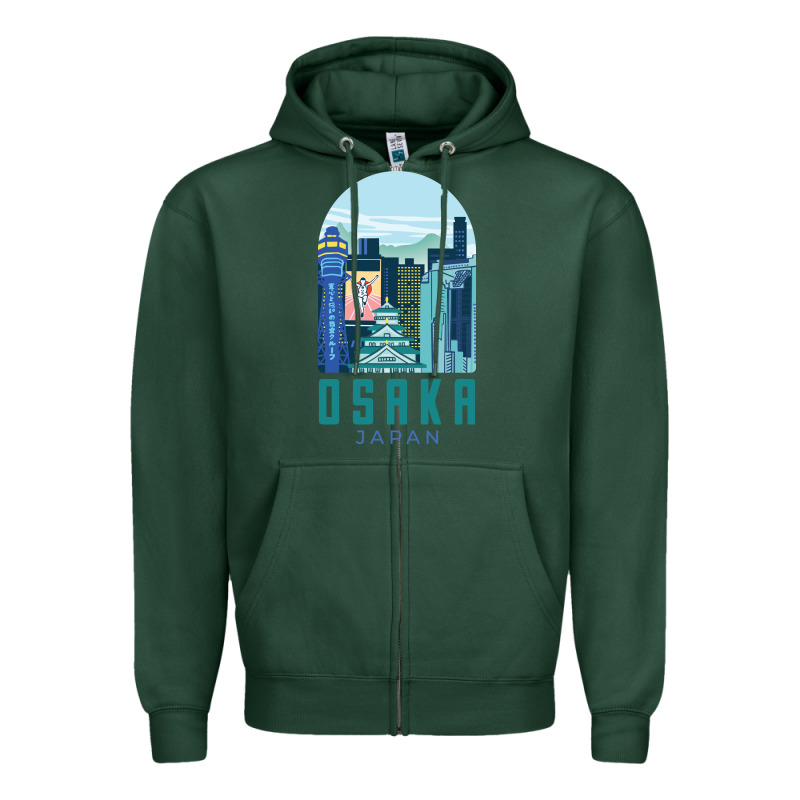 Osaka Japan Zipper Hoodie by artisFamous | Teevron
