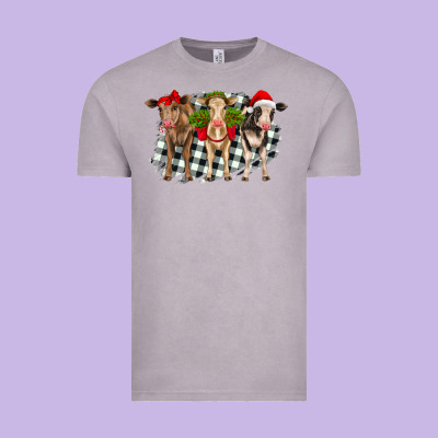 Christmas Heifers Front View Vintage Tee Designed By Ranaportraitstore