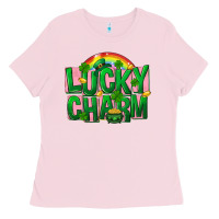 Bubblegum Pink St. Patrick's Day lucky charm Ladies Tee - FaDigitalArtStudio