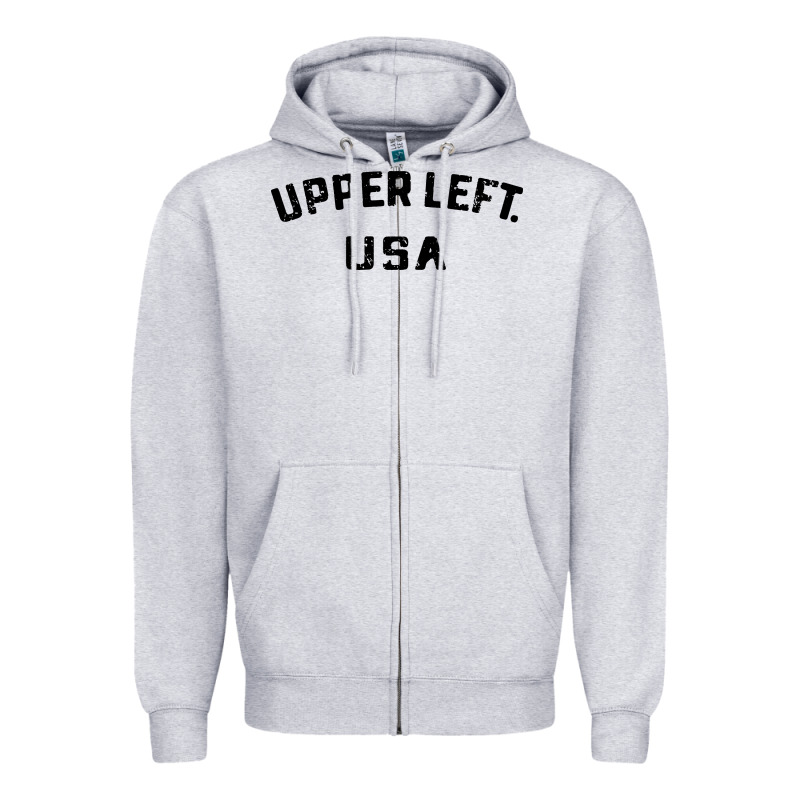 Upper Left Usa Zipper Hoodie by artisFamous | Teevron