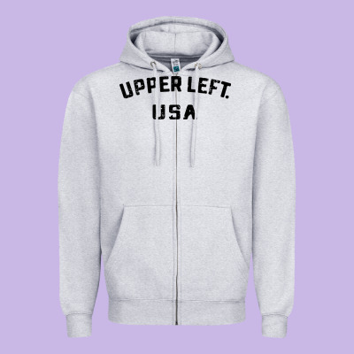 Upper Left Usa Zipper Hoodie Designed By Artisfamous