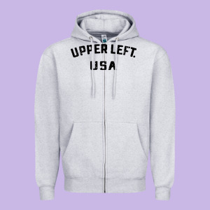 Upper Left Usa Zipper Hoodie Designed By Artisfamous