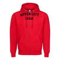Red upper left usa Zipper Hoodie - artisFamous