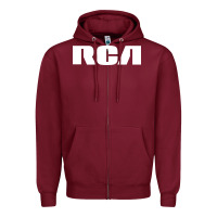 Burgundy rca records Zipper Hoodie - artisFamous