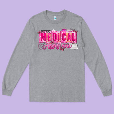 Valentine Medical Assistant Long Sleeve Tee Designed By Cowhidedigitalart