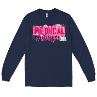 Navy valentine medical assistant Long Sleeve Tee - CowhideDigitalArt