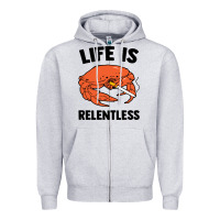 Heather Grey crab life is relentless Zipper Hoodie - artisFamous