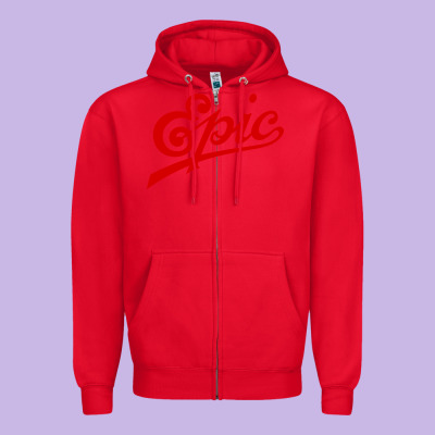 Epic Records Zipper Hoodie Designed By Artisfamous