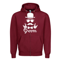 Burgundy groom bachelor party Zipper Hoodie - artisFamous