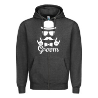 Charcoal Heather groom bachelor party Zipper Hoodie - artisFamous