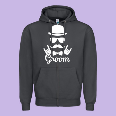 Groom Bachelor Party Zipper Hoodie Designed By Artisfamous