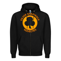 Black silver shamrock novelties Zipper Hoodie - artisFamous